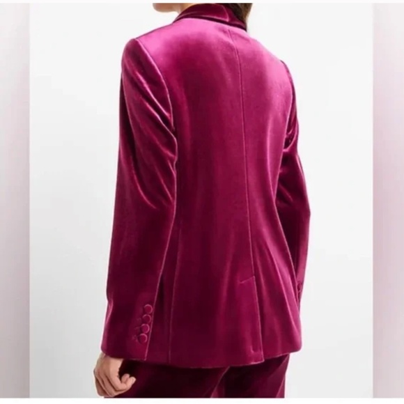 Express Magenta Pink Velvet Blazer - Picture 2 of 15